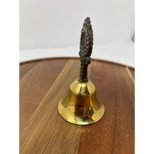 Vintage Brass Bell Ornate Handle Decorative Desk Bell Tabletop